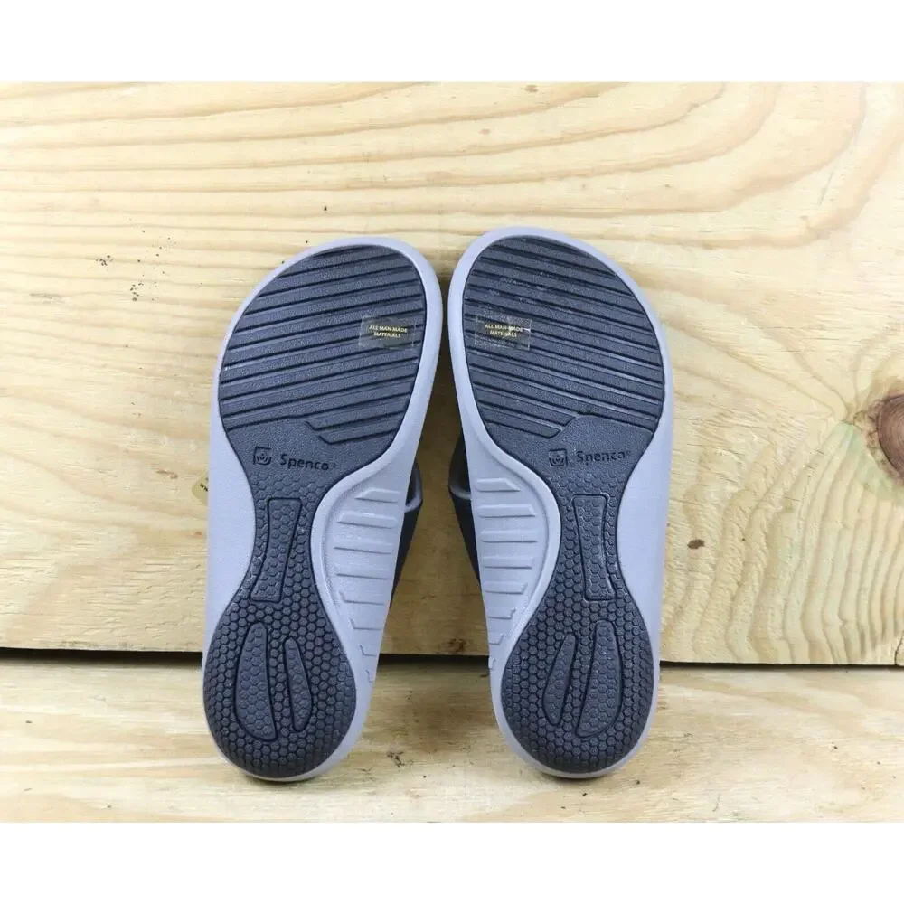 New Spenco Mens 10B Flip Flops Black Yumi Orthotic Womens 12B Slides